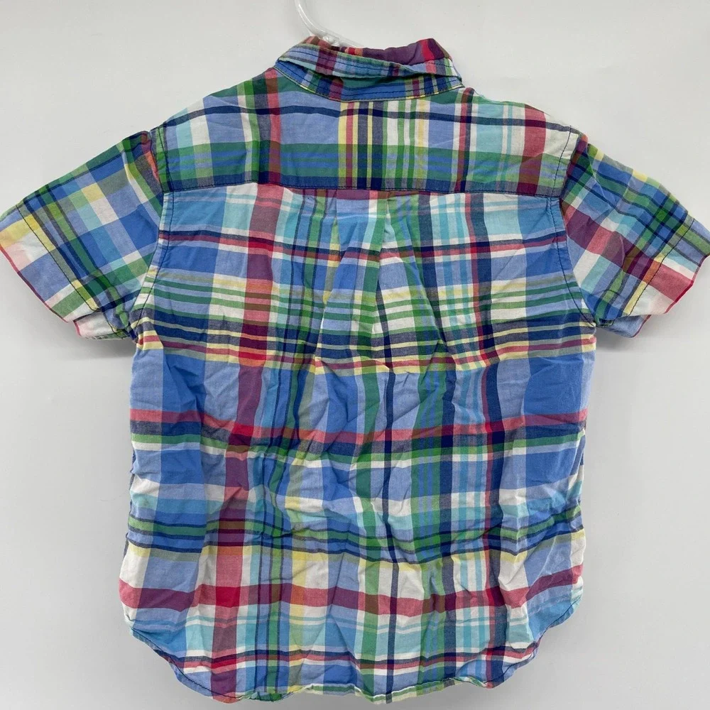 Ralph Lauren 3/3T Plaid Short Sleeve Button Down Shirt‎ Kids Children